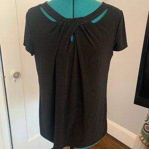 WHBM Solid Black Top Size M